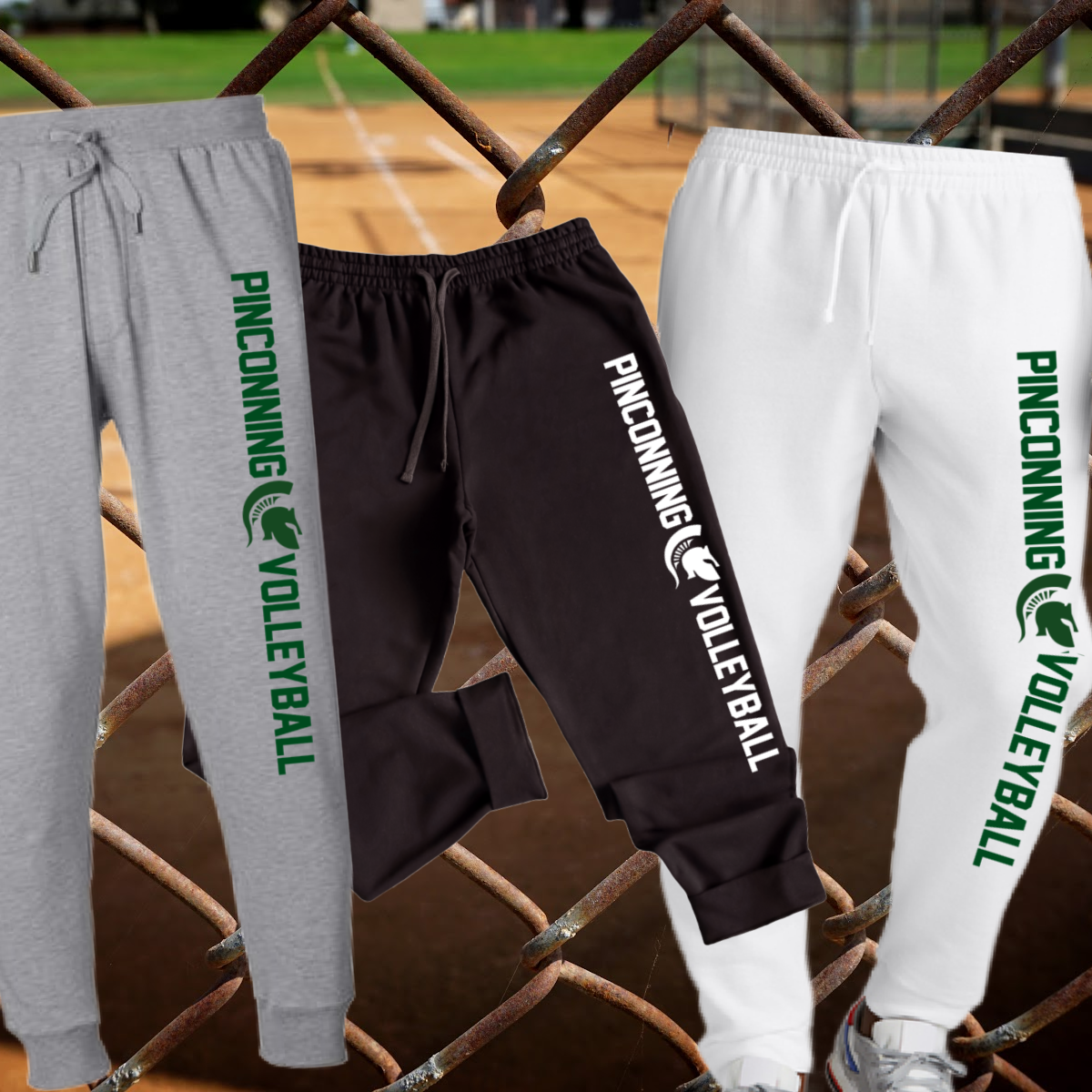 Pinconning Spartans - Vertical Wording YOU CHOOSE THE SPORT Basic Joggers (Adult)