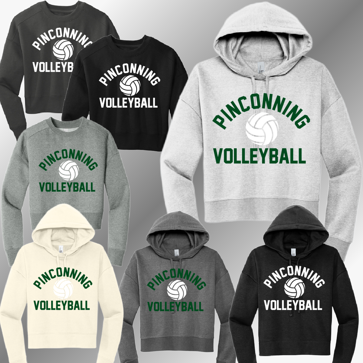 Pinconning Spartans - Arched YOU CHOOSE THE SPORT Cropped Sweatshirt (Adult)