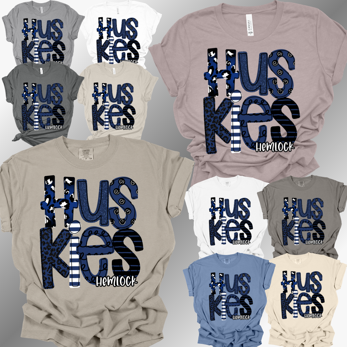 Hemlock Huskies - Spirit Font Tee (Adult)