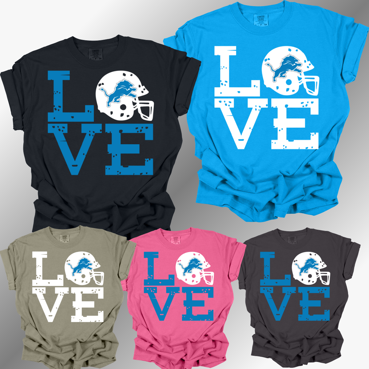 Detroit Football LOVE - Comfort Colors Tee (Adult)