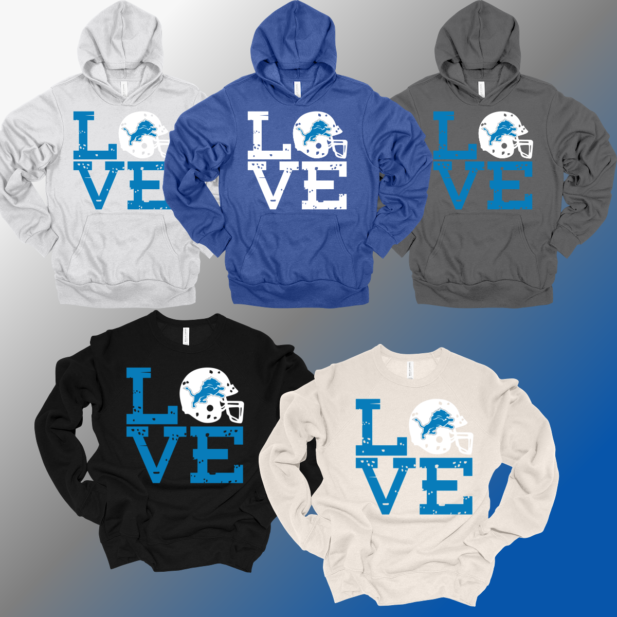 Detroit Football LOVE - Premium Sweatshirt (Adult)