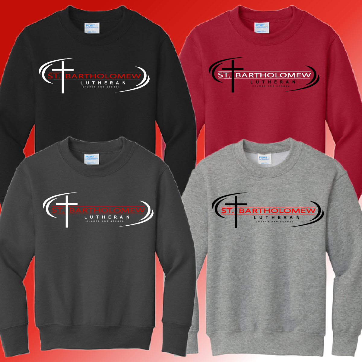 St. Bartholomew School - Church Logo Basic Crewneck (Youth & Adult) - MADE TO ORDER/TWO WEEKS