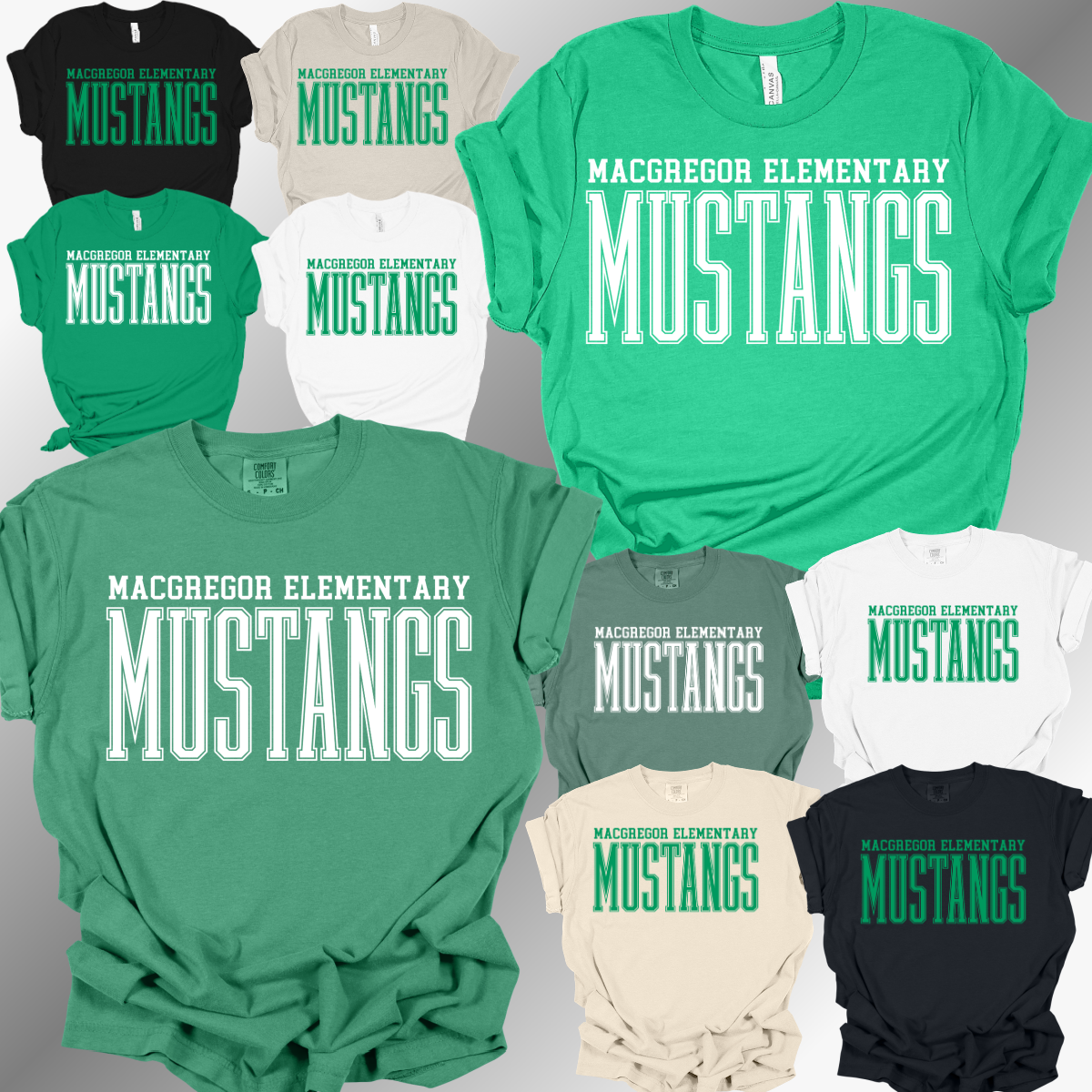 MacGregor Mustangs - Tall Skinny Font Tee (Adult)