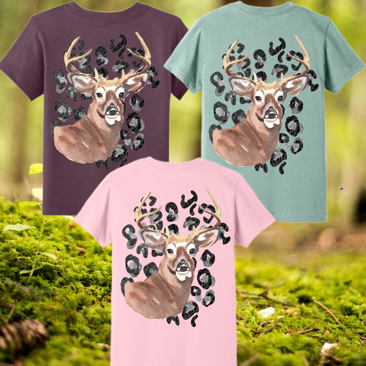 Great Lakes Girls - Watercolor Deer Premium Tee (Toddler, Youth & Adult)