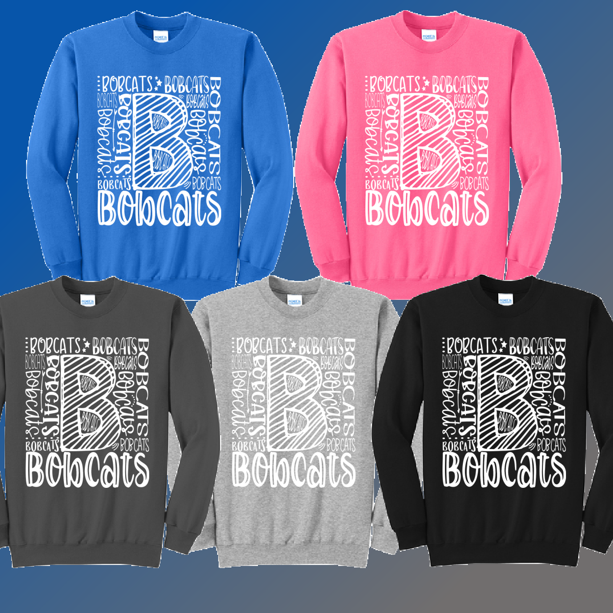McAlear Sawden Bobcats - Collage Basic Crewneck (Youth & Adult) - MADE TO ORDER/TWO WEEKS