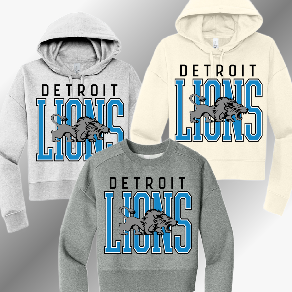 Detroit Football - Retro Logo Cropped Sweatshirt (Adult)