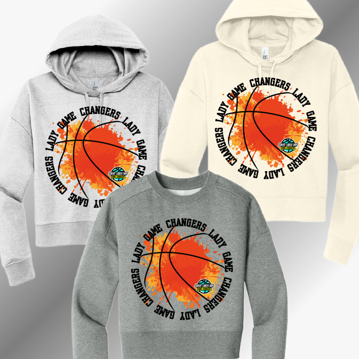 GLB Lady Game Changers - Splatter Basketball Cropped Sweatshirt (Adult)