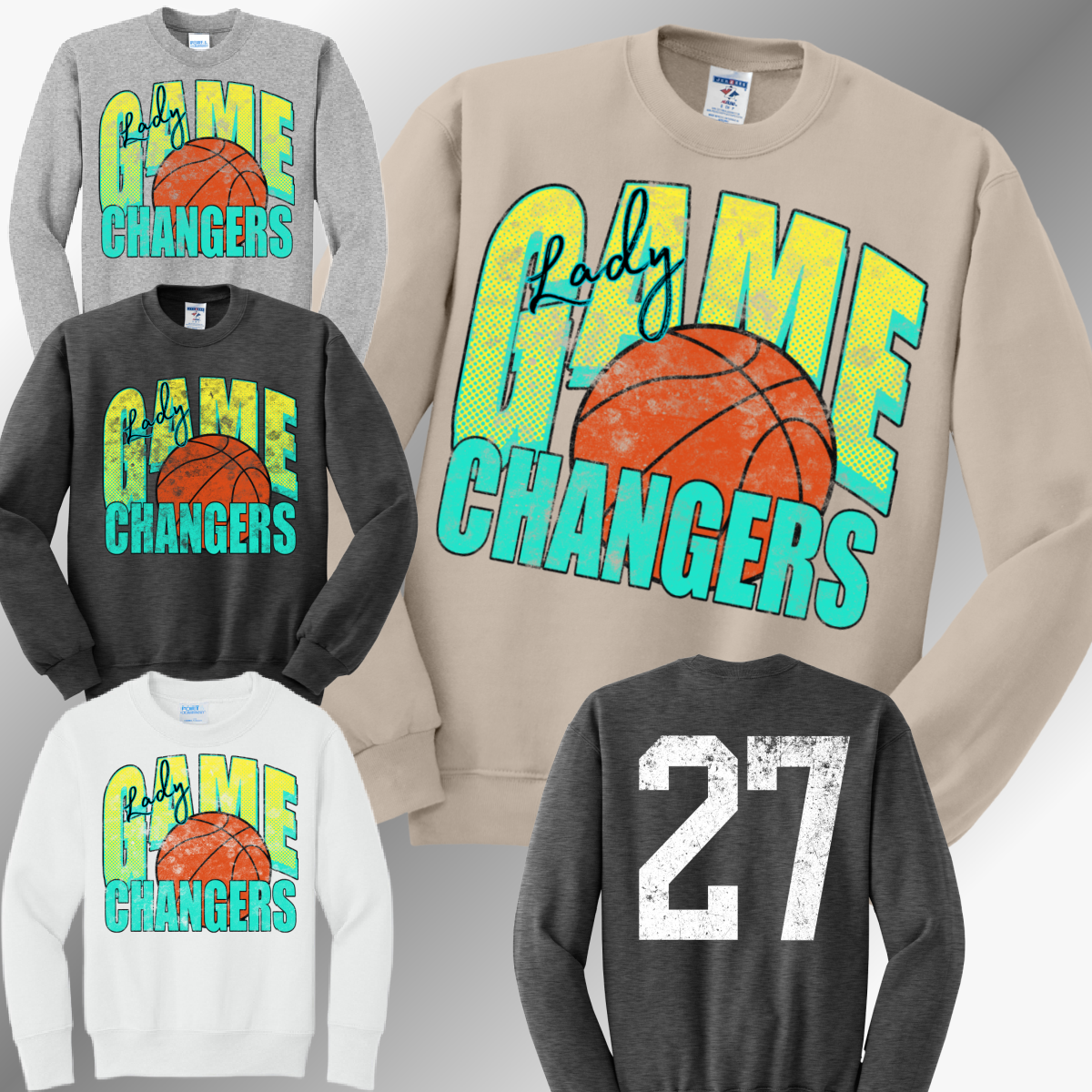 GLB LADY Game Changers - Grunge Basketball Sweatshirt (Adult)