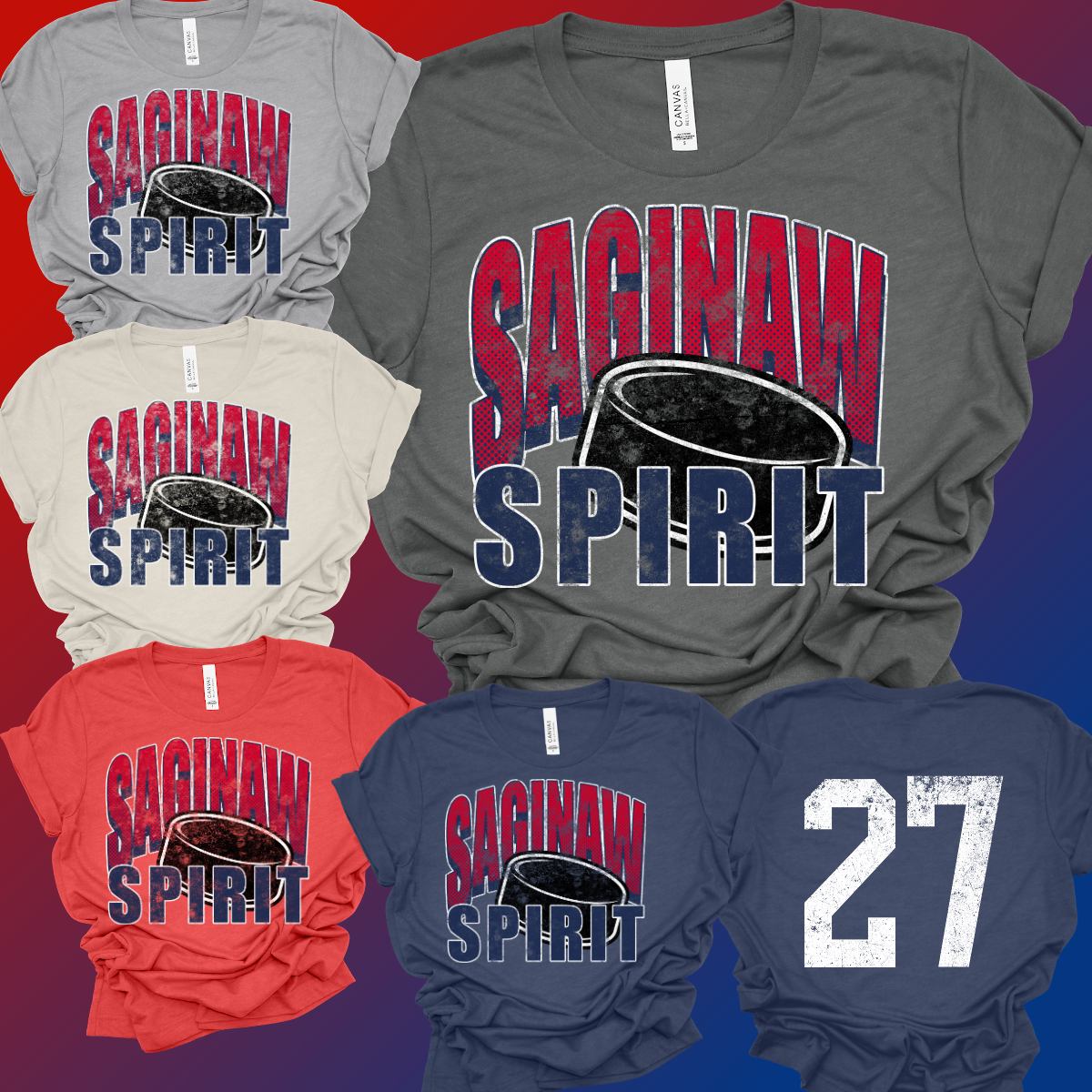 Saginaw Spirit - Grunge Hockey Tee (Toddler, Youth & Adult)