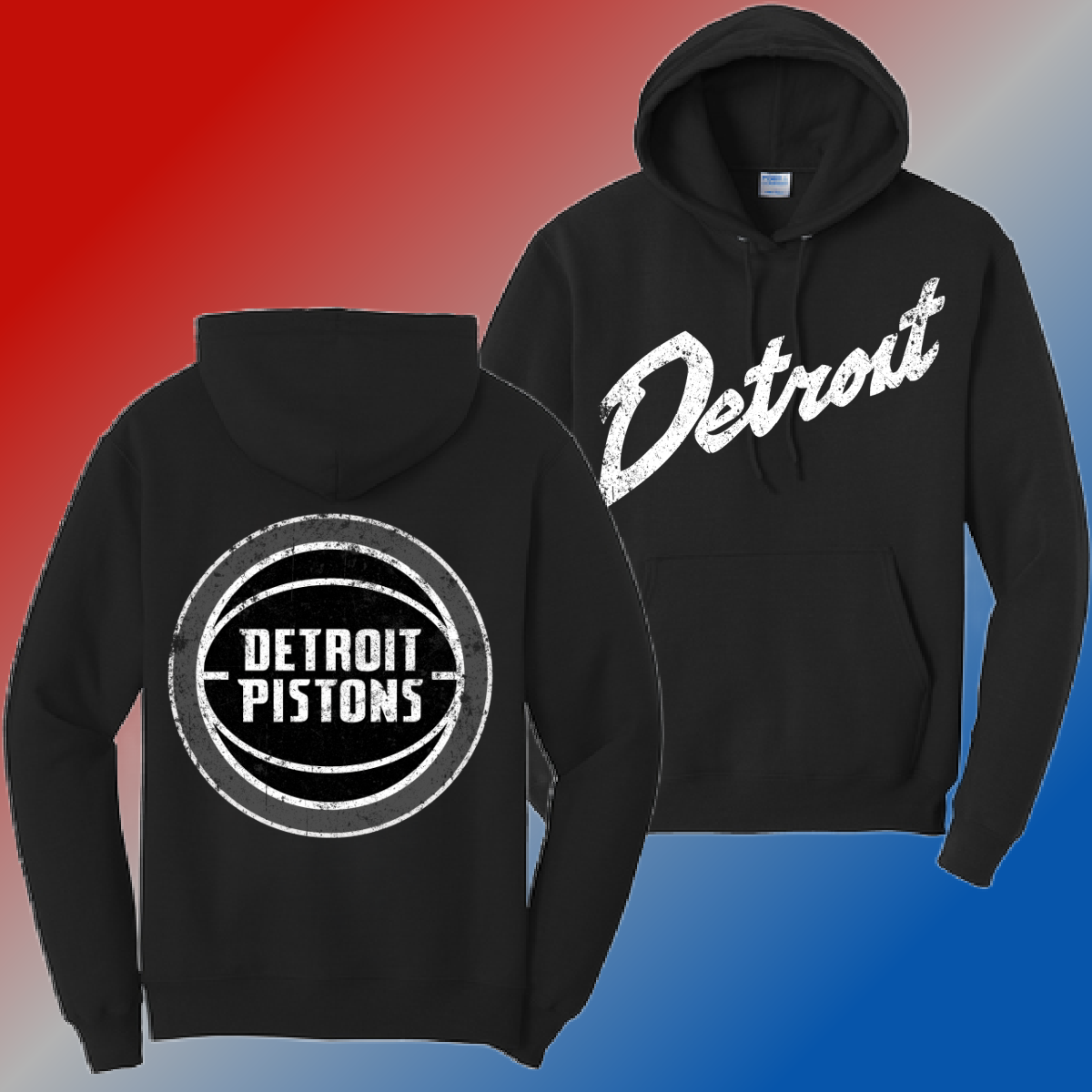 Detroit Basketball Blackout Two Sided - Basic Sweatshirt (Adult)