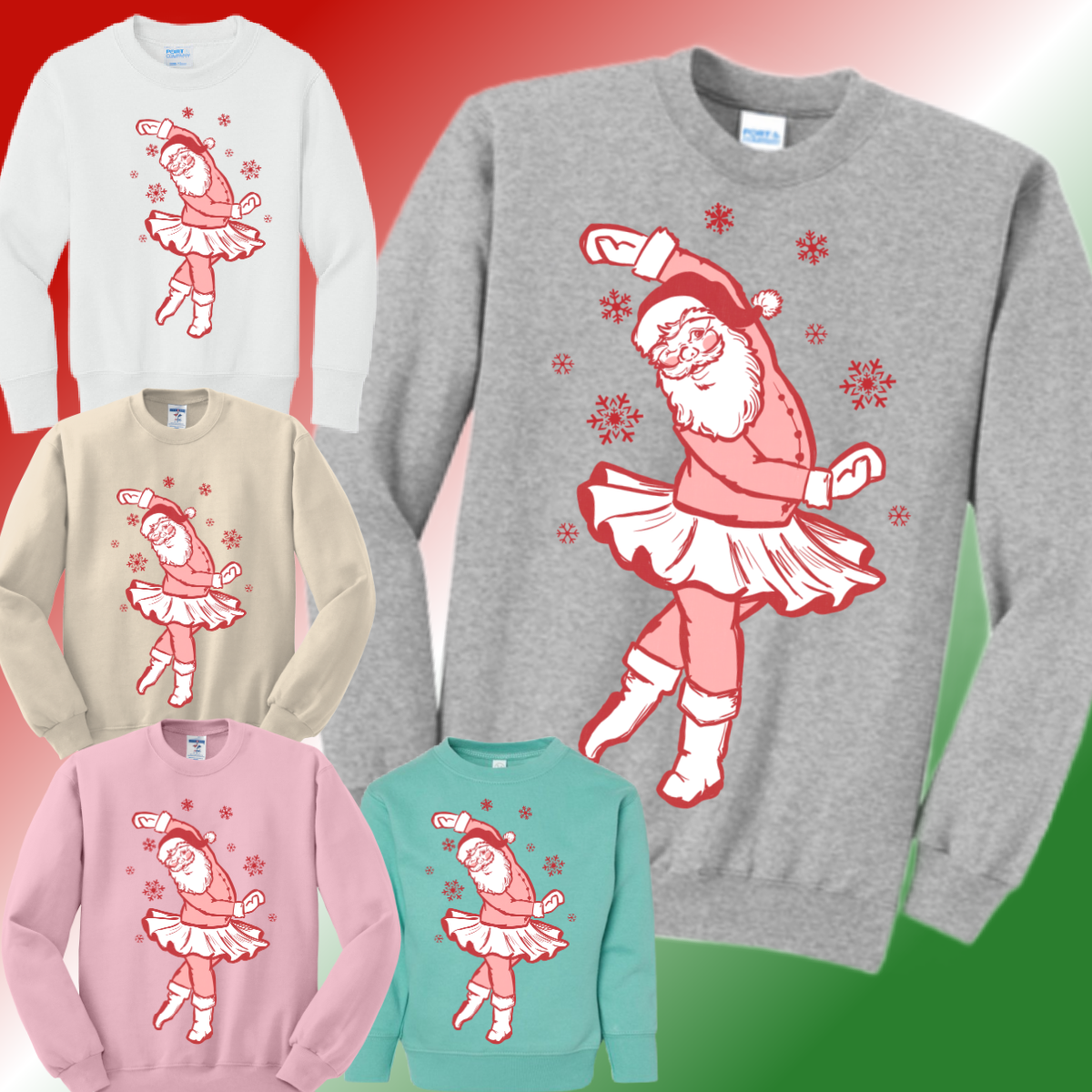 Ballerina Santa Basic Sweatshirt (Youth)