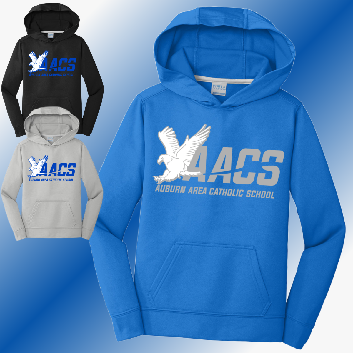 AACS Eagles - School Logo Performance Hoodie (Youth & Adult)