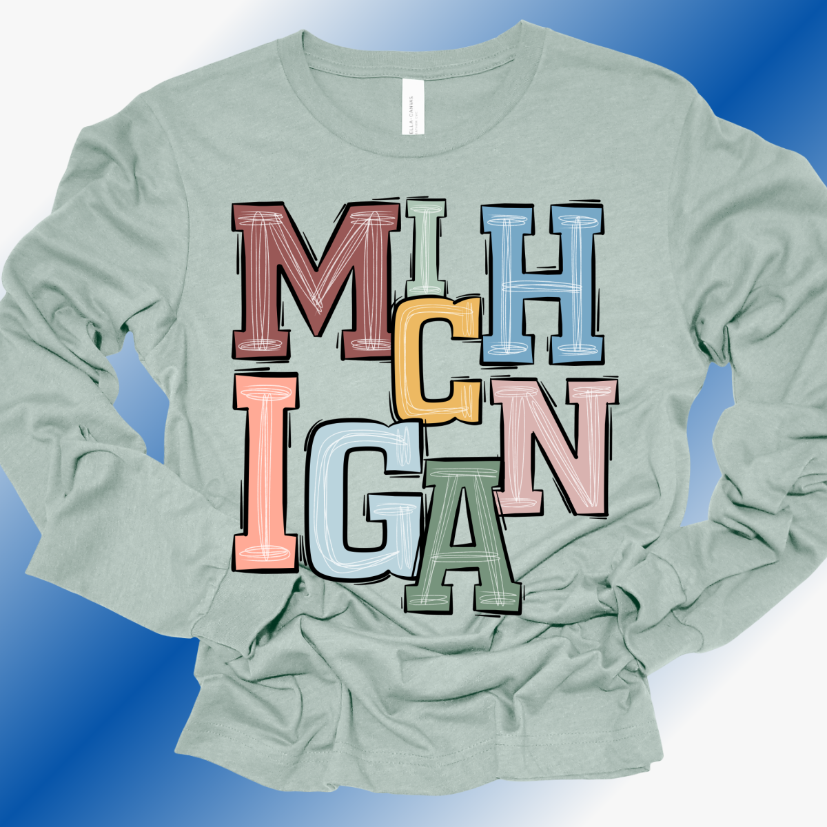 Michigan READY TO SHIP - Long Sleeve Tee (Adult)