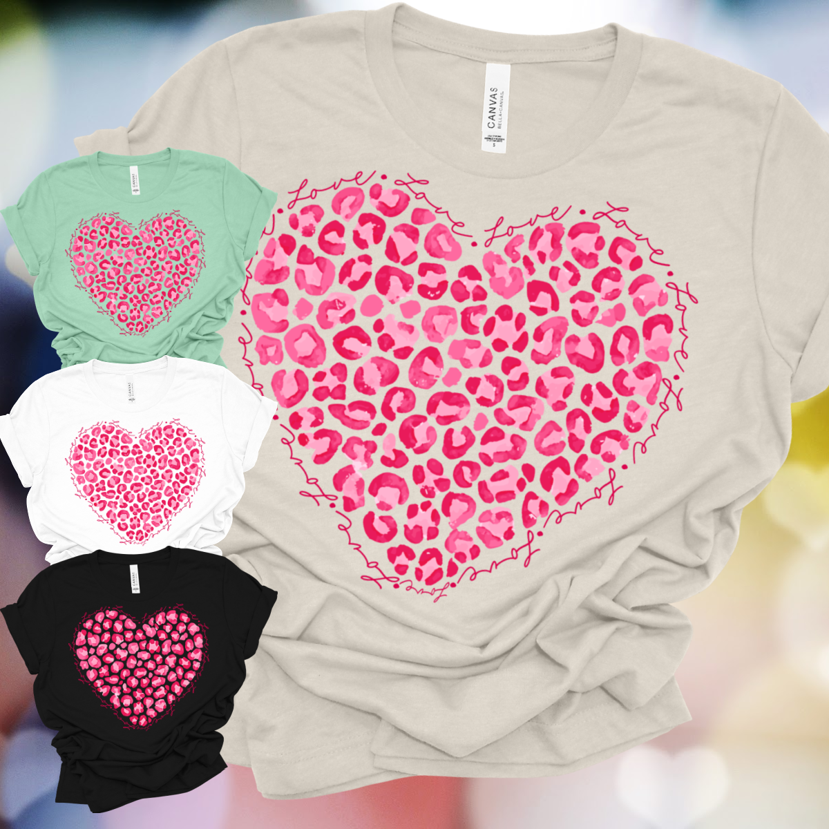 Leopard LOVE Heart - Bella Canvas Tee (Adult)