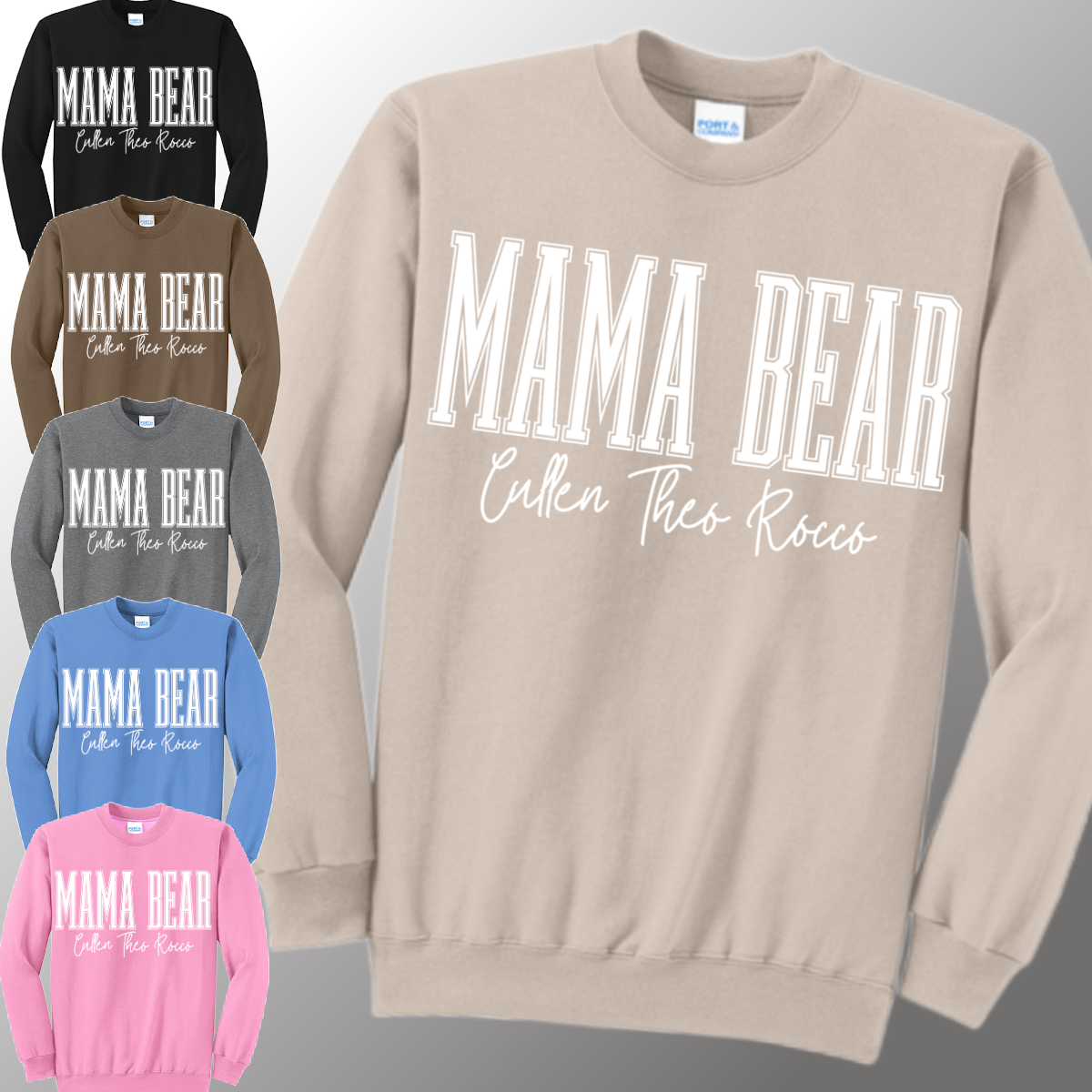 Mama Bear with Names Basic Sweatshirt (Adult)