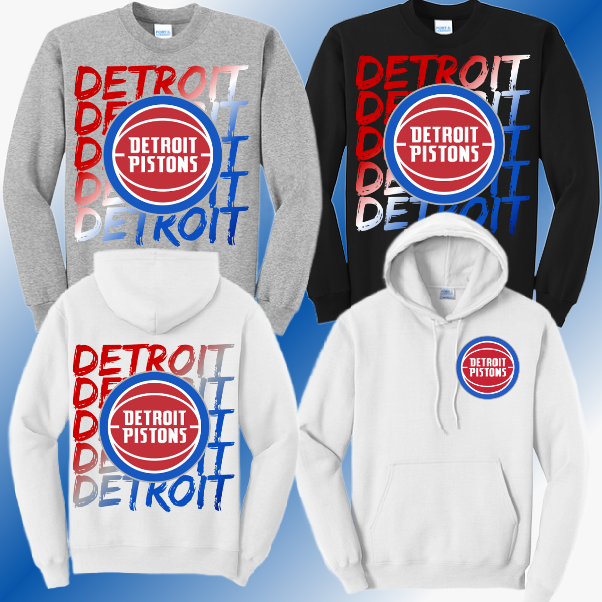Detroit Basketball - Graffiti Basic Sweatshirt (Adult)