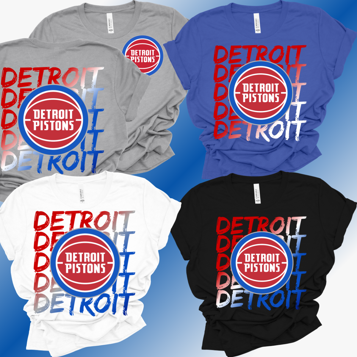 Detroit Basketball - Graffiti Bella Canvas Tee (Adult)