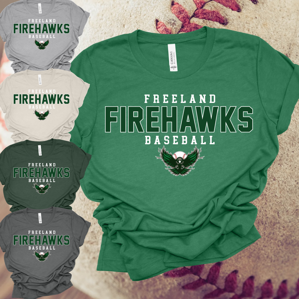Freeland Firehawks - Simple Bella Canvas Tee (Adult)