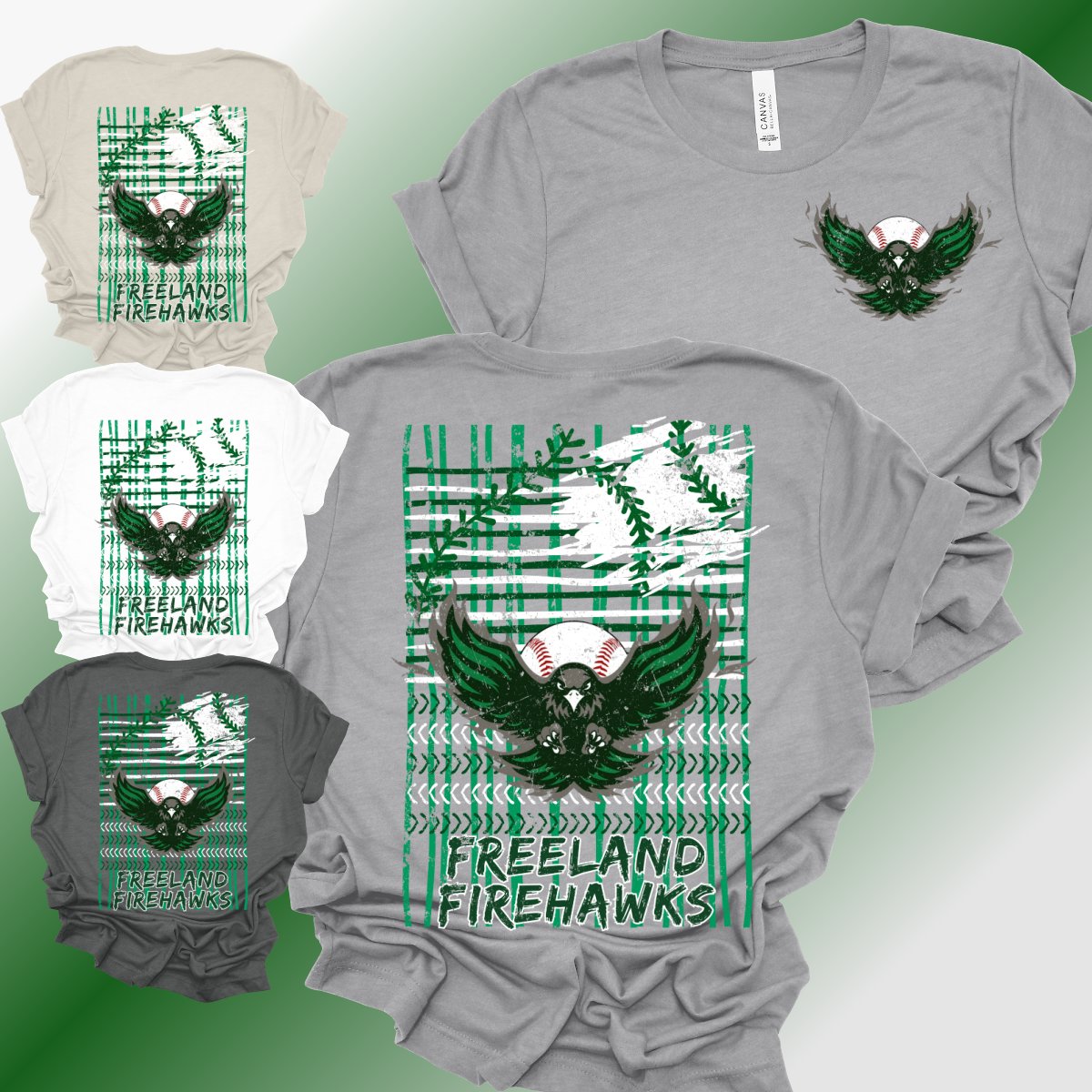 Freeland Firehawks - Grid Collage Bella Canvas Tee (Adult)