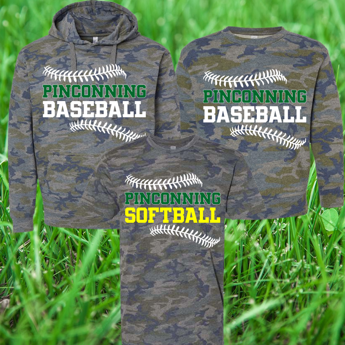 Pinconning Baseball/Softball - Stitches Logo Camo (Youth & Adult)
