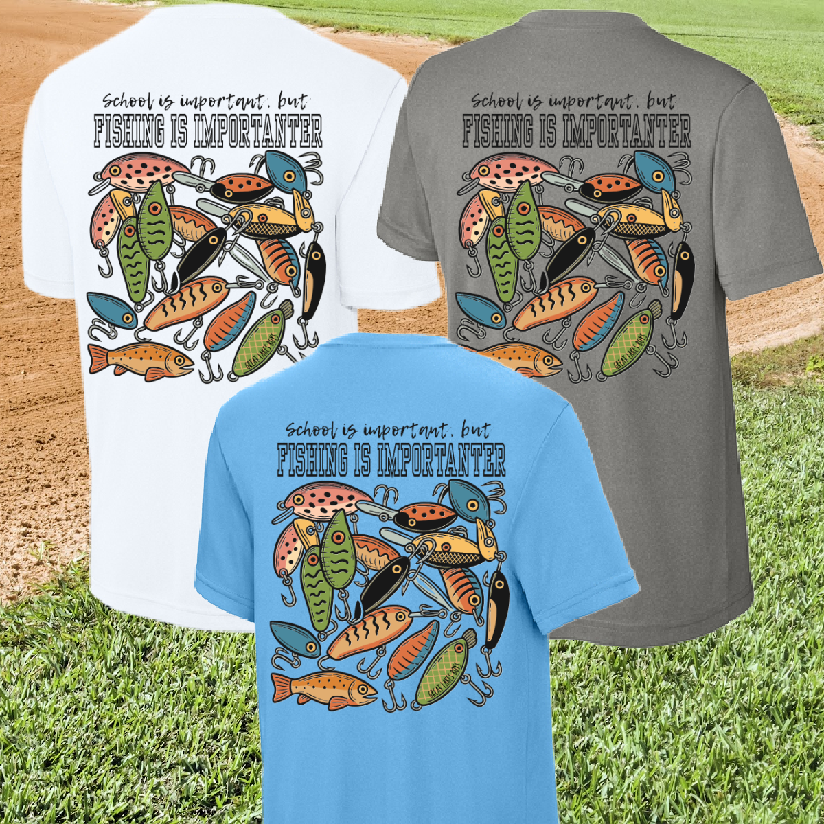 Great Lakes Boys - School Is Important But Fishing Is Importanter Performance Tee (Youth & Adult)