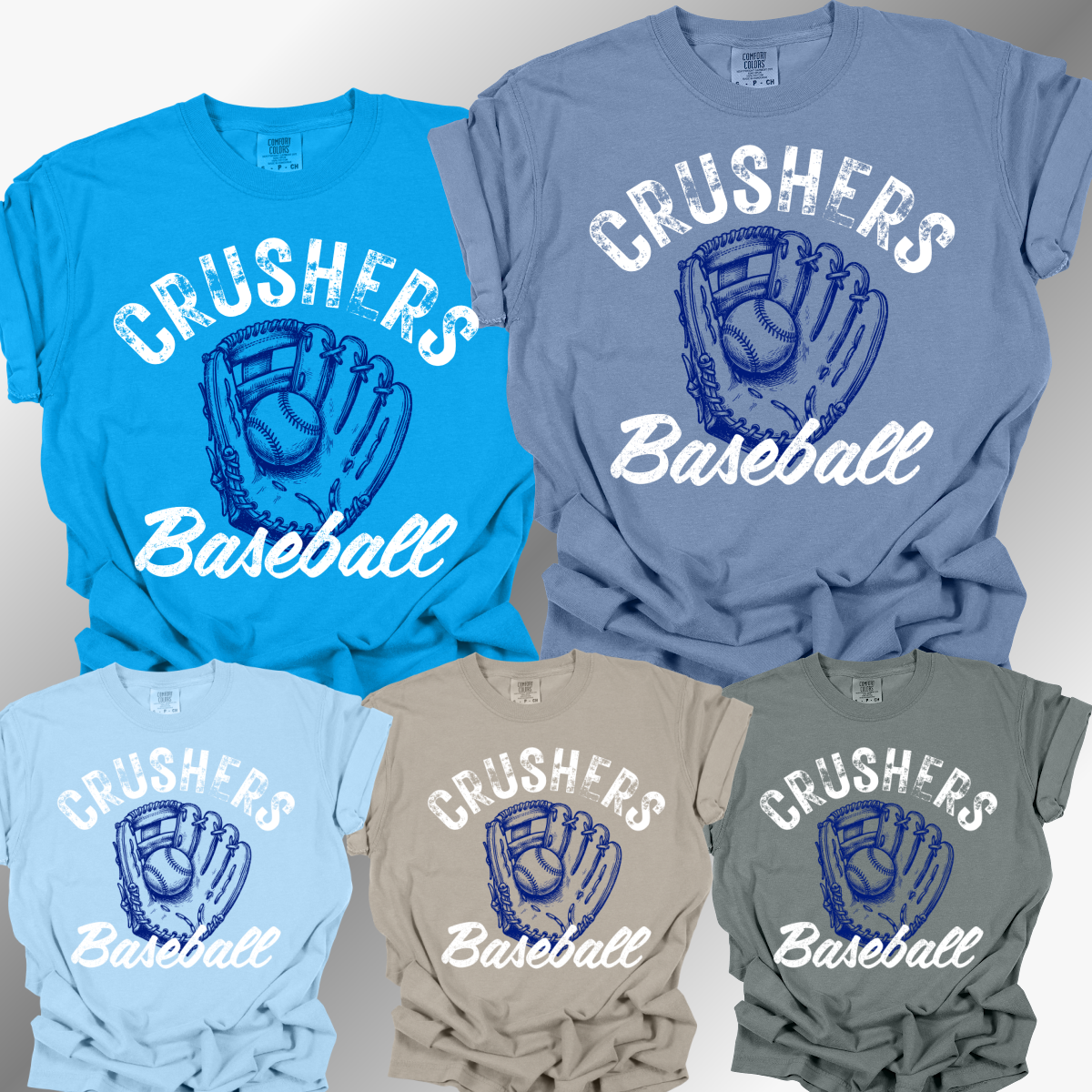 Crushers Baseball - Glove Comfort Colors Tee (Adult)
