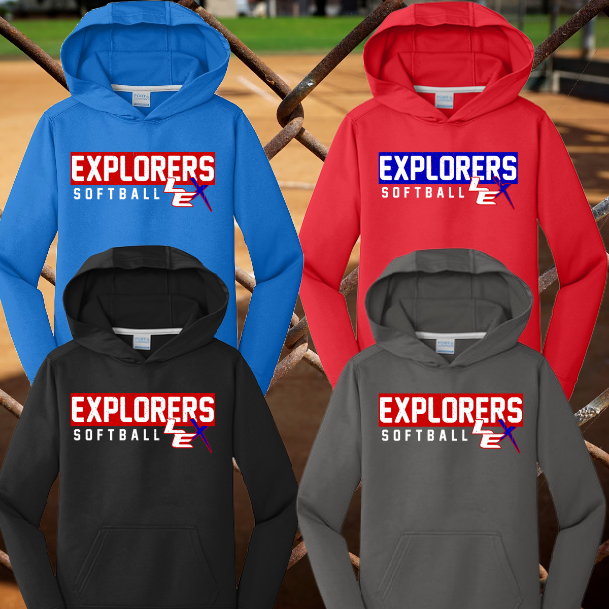 Lady Explorers SOFTBALL - Performance Hoodie (Youth & Adult)
