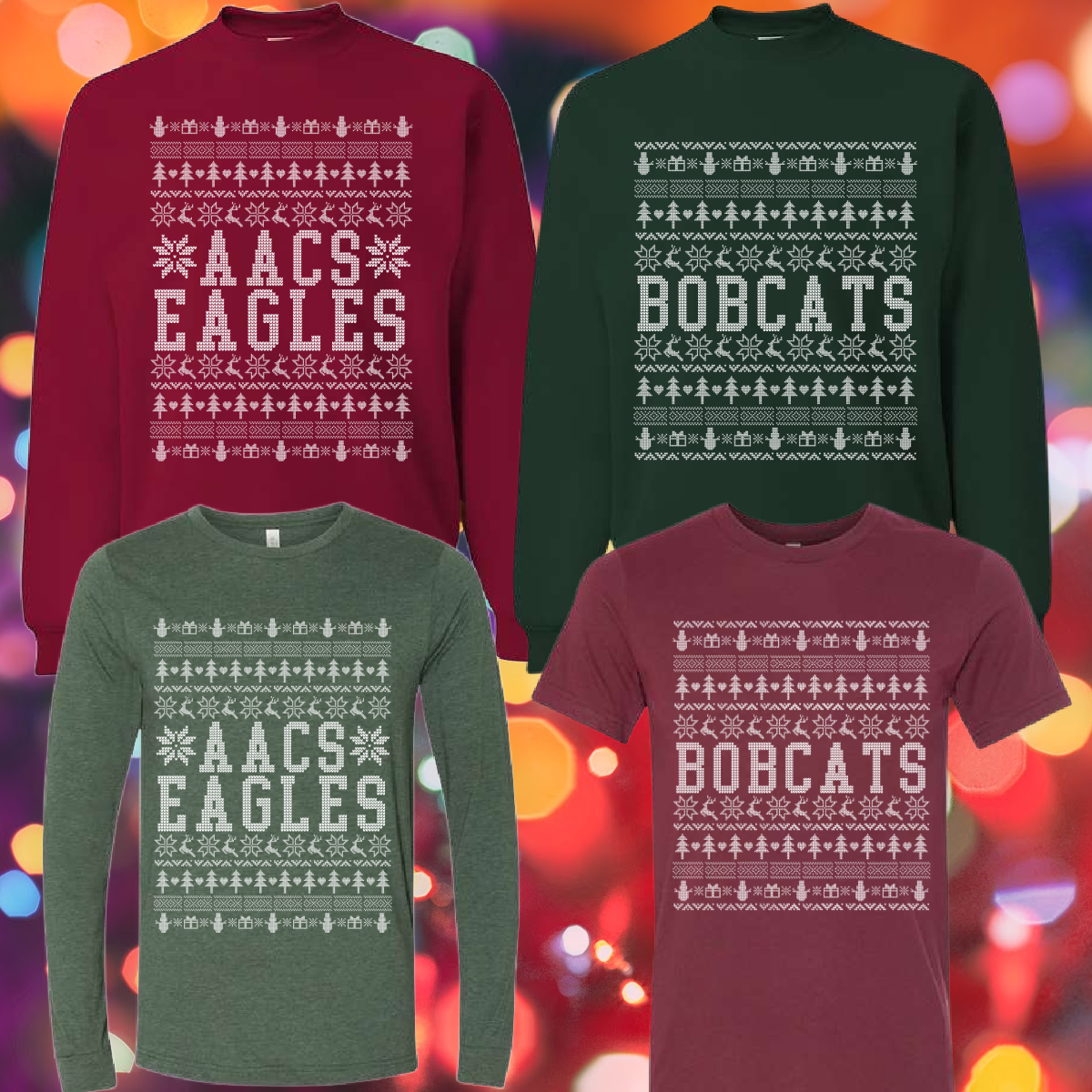 School Spirit Ugly Christmas Sweater - Customizable