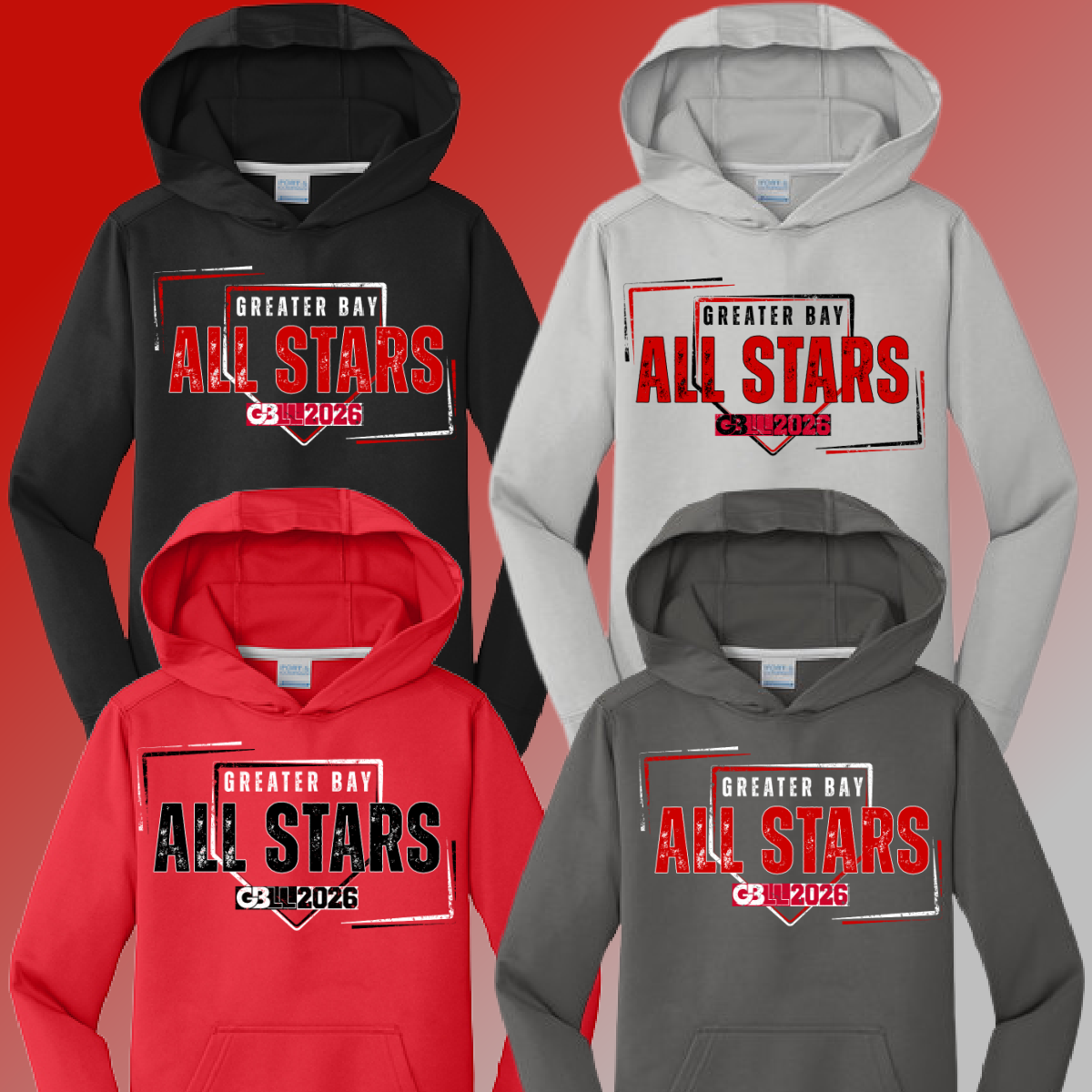 GBLL 2026 Allstars Grunge Logo - Performance Hoodie (Youth & Adult)