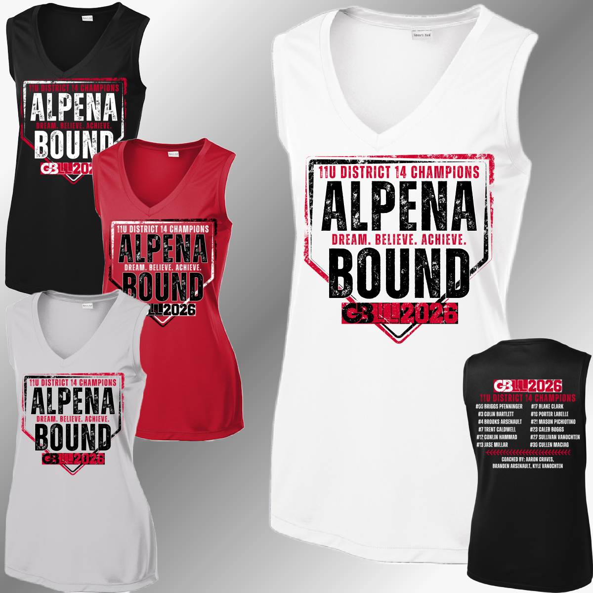 GBLL 2026 11u Alpena Bound - Performance V Neck Tank (Women)