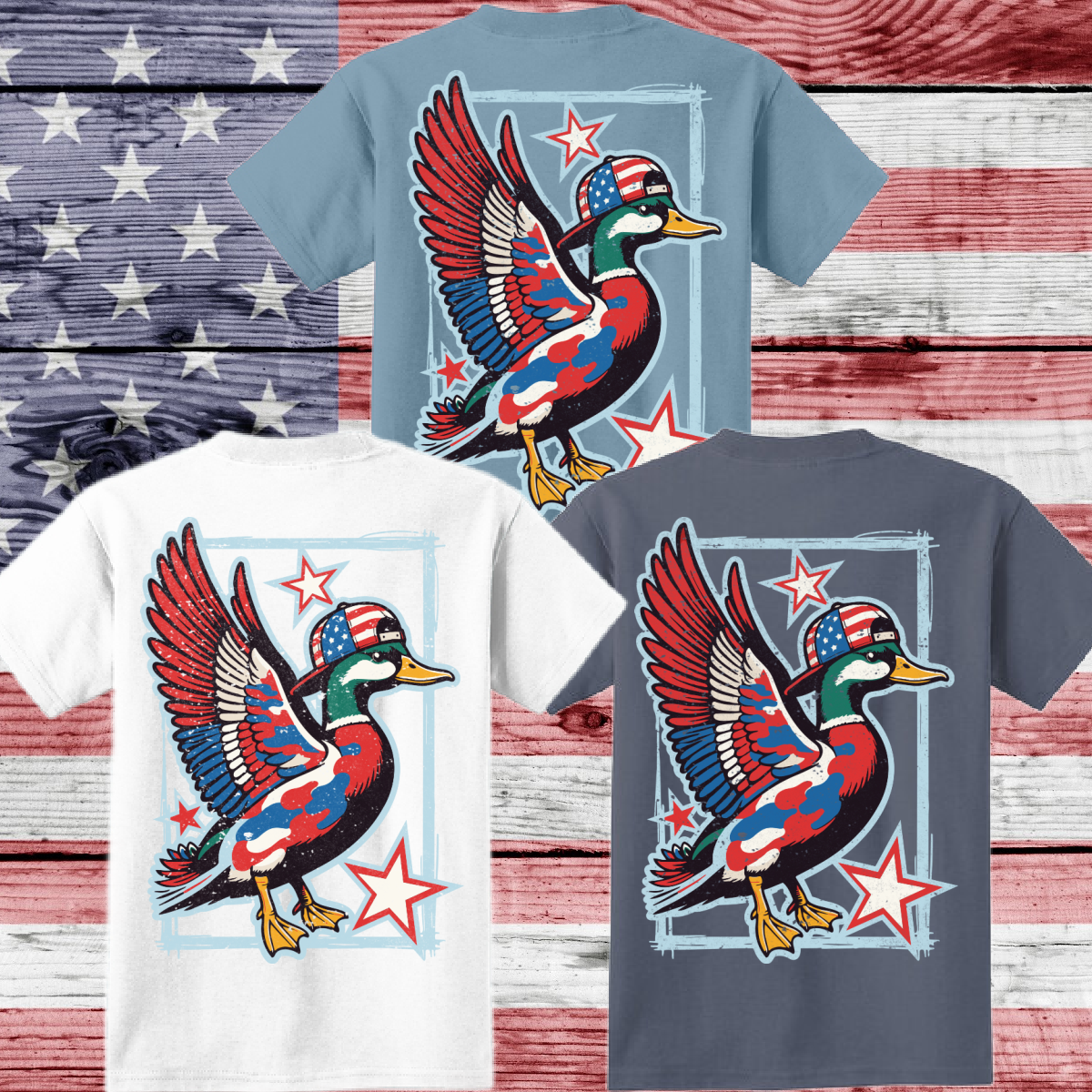 Great Lakes Boys - Red White & Blue Mallard Beach Wash Tee (Youth & Adult)