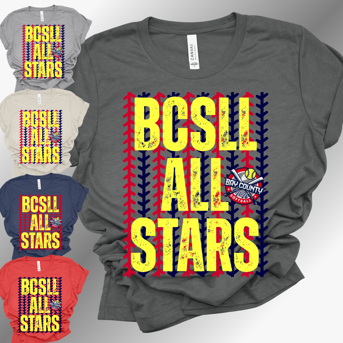 BCSLL 2026 All Stars Stitches - Bella Canvas Tee (Toddler, Youth, Adult, V Neck)