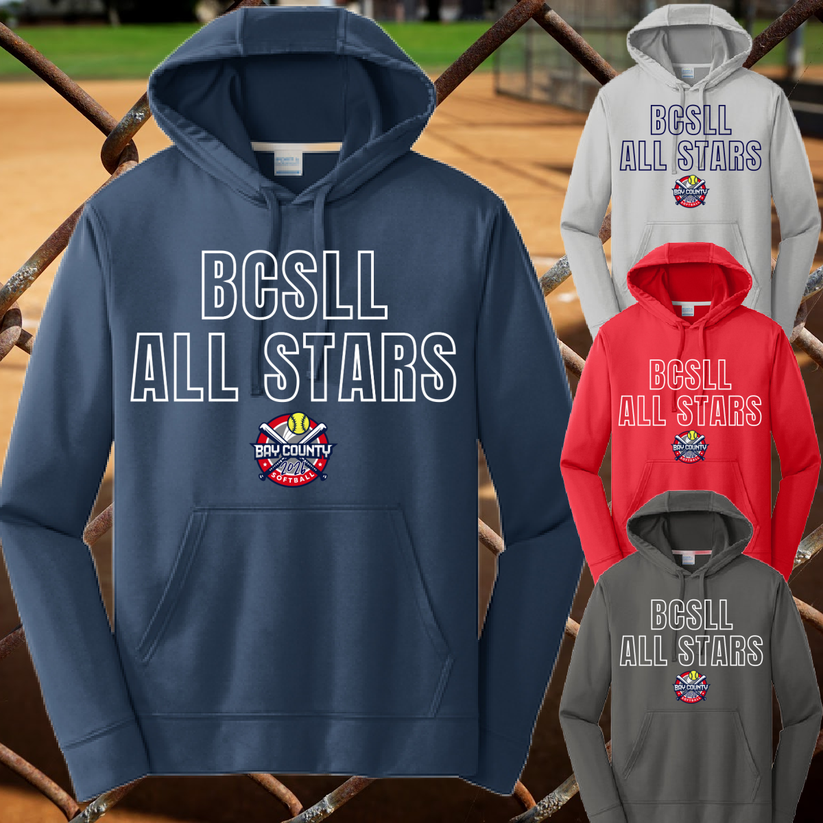BCSLL 2026 All Stars Outline - Performance Hoodie (Youth & Adult)