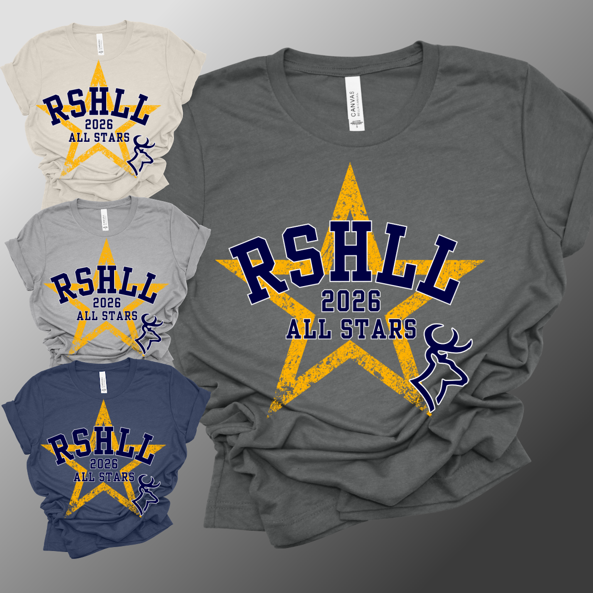 RSHLL 2026 All Stars Distressed Star - Bella Canvas Tee (Toddler, Youth, Adult, V Neck)