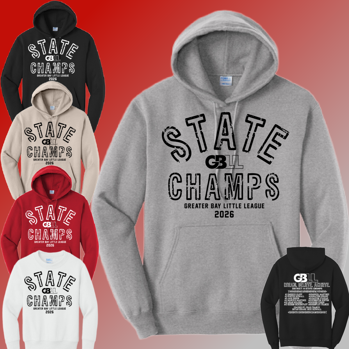 GBLL 2026 12U State Champs - Basic Sweatshirt (Youth & Adult)