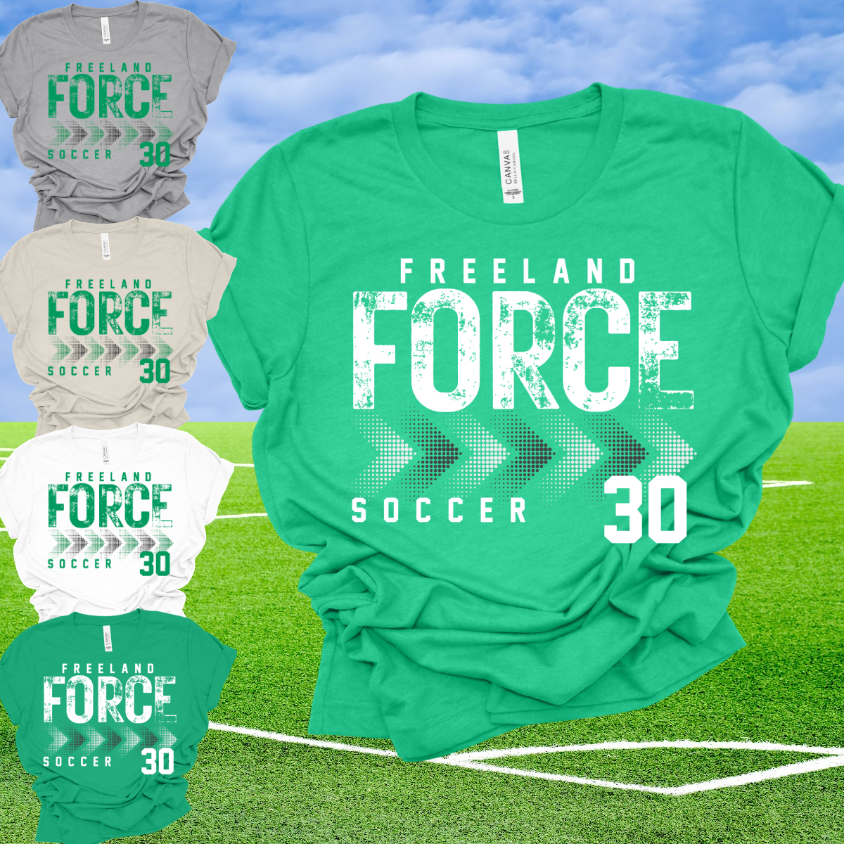 Freeland Force Soccer - Bella Canvas Tee (Toddler, Youth, Adult)