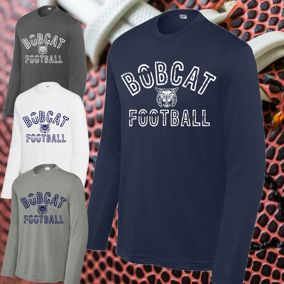 Bobcat Football - LONG SLEEVE Dri Fit Tee (Youth & Adult)