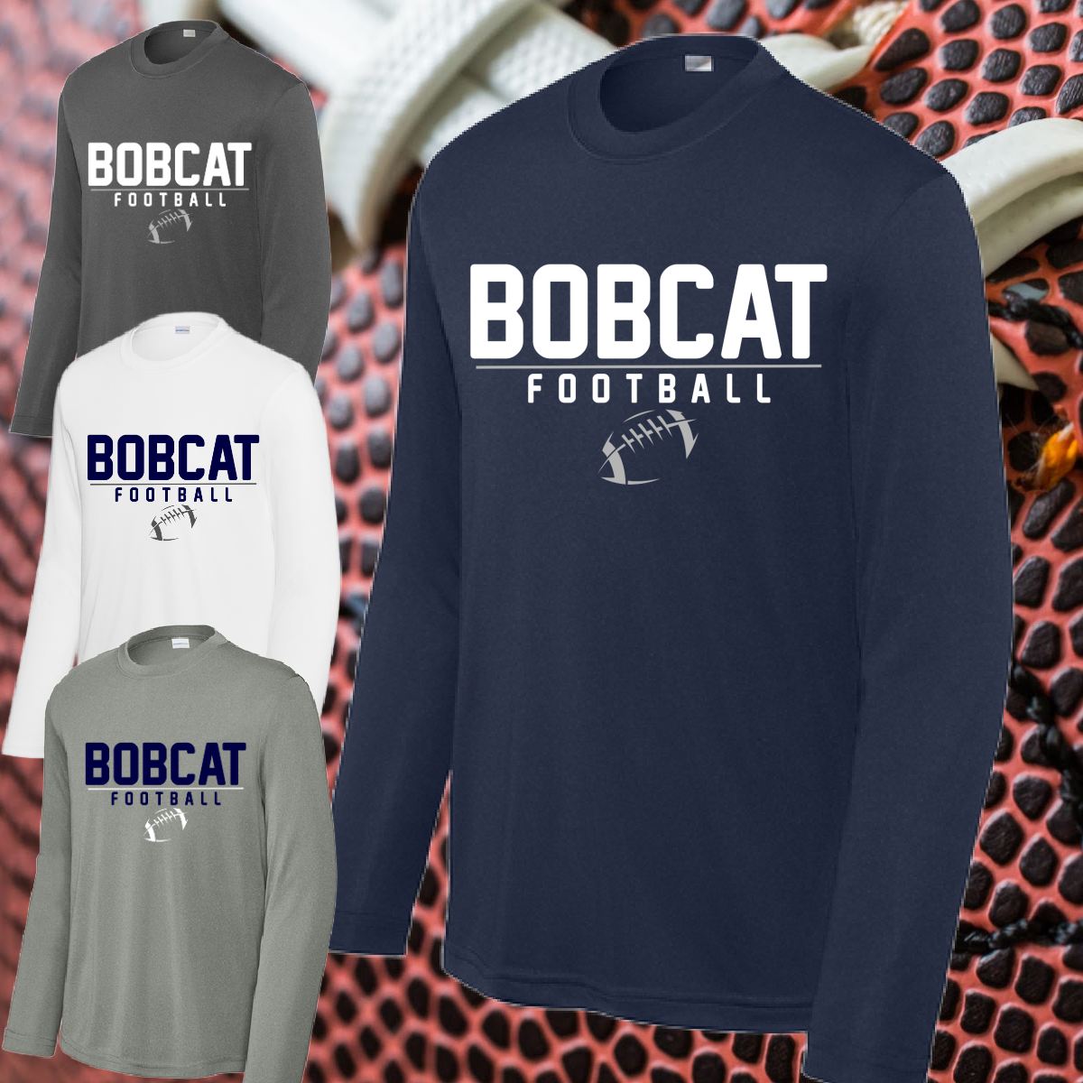 Bobcat Football - LONG SLEEVE Dri Fit Tee (Youth & Adult)