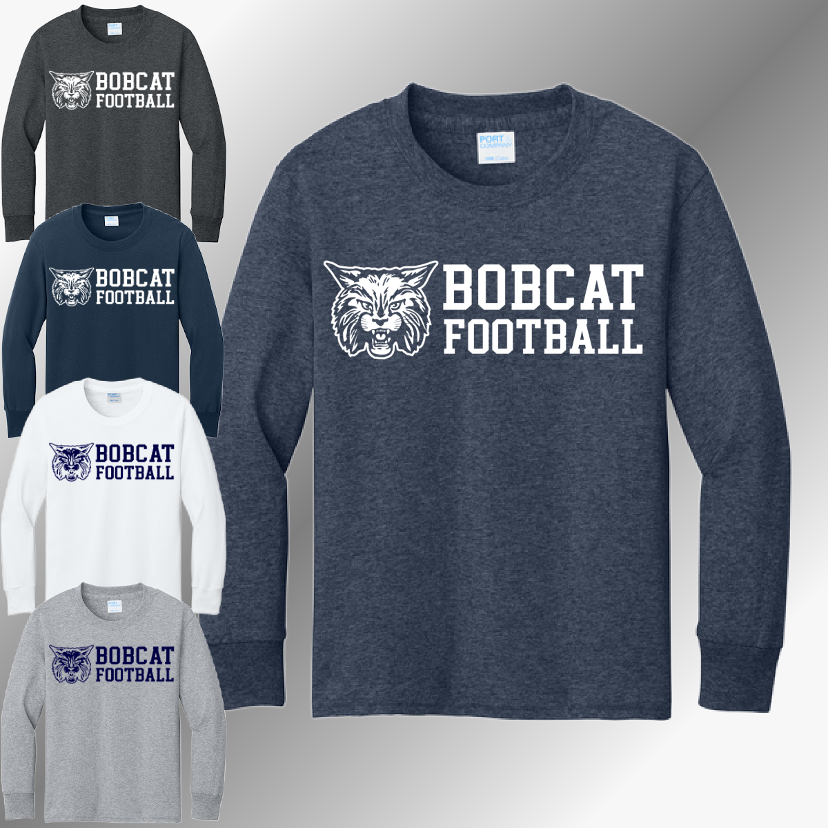 Bobcat Football - Basic LONG SLEEVE Tee (Youth & Adult)