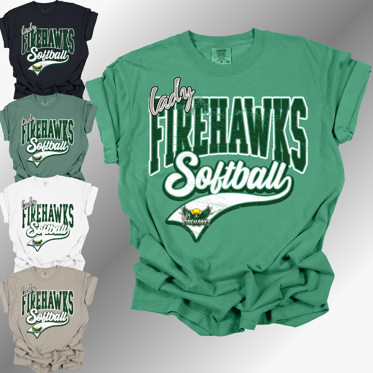 Lady Firehawks SOFTBALL - Comfort Colors Tee (Adult)