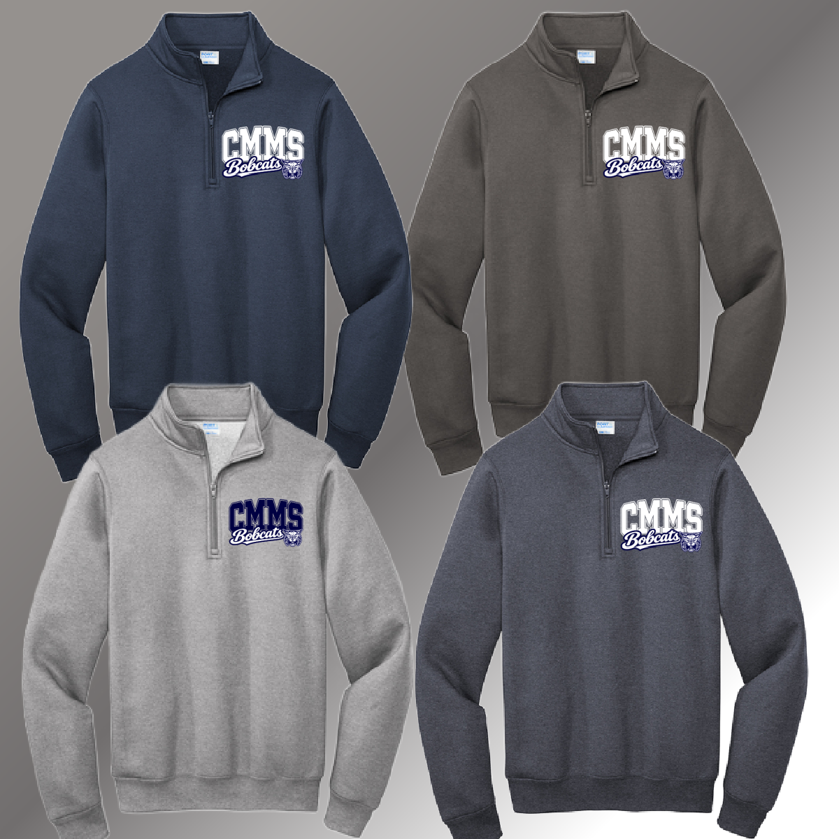 CMMS Bangor Bobcats Fundraiser - Basic Quarter Zip Sweatshirt (Youth & Adult)