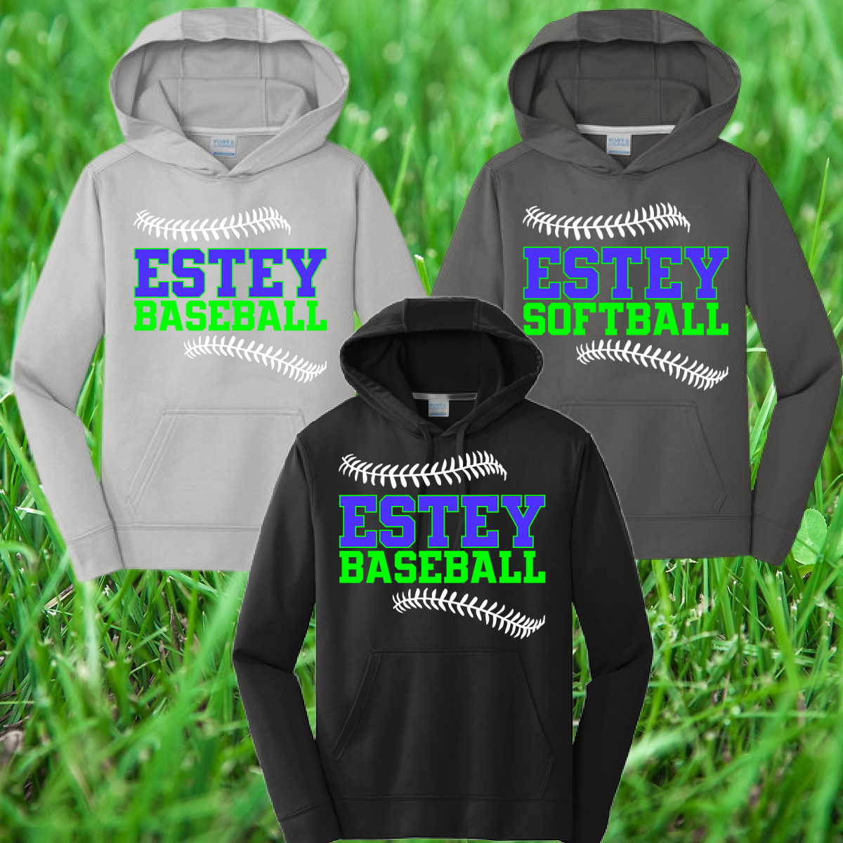 Estey Baseball - Stitches Logo Performance Hoodie (Youth & Adult)