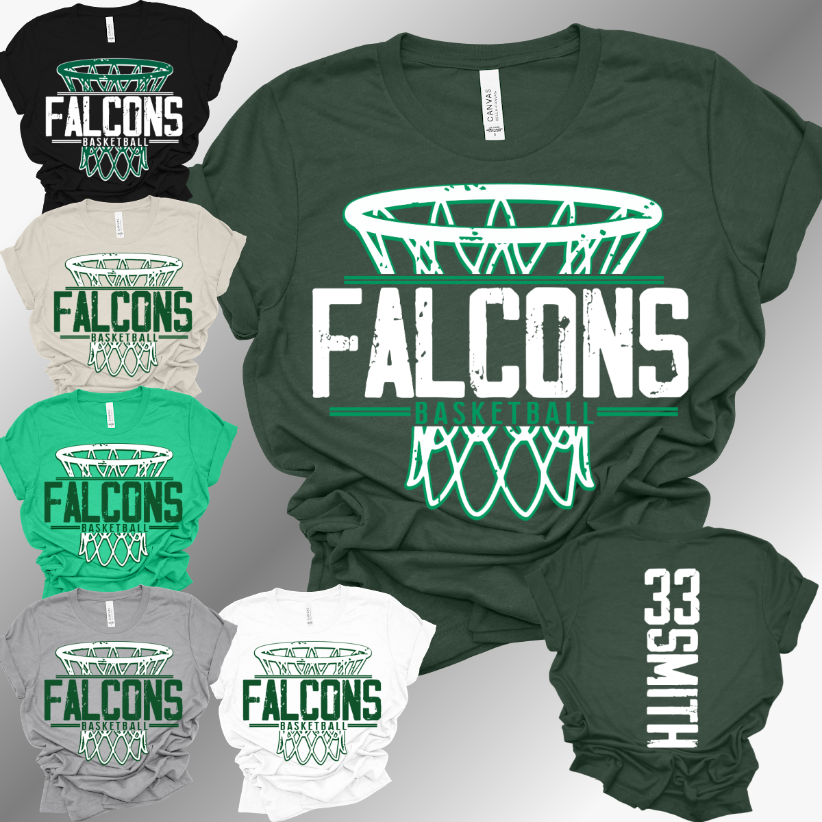 Freeland Falcons Basketball - Bella Canvas Tee (Toddler, Youth & Adult)