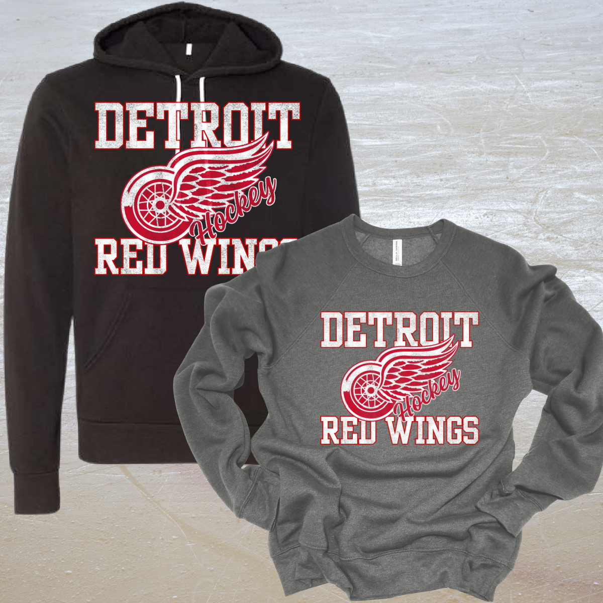 Distressed Detroit Hockey Premium Sweatshirt (Adult)