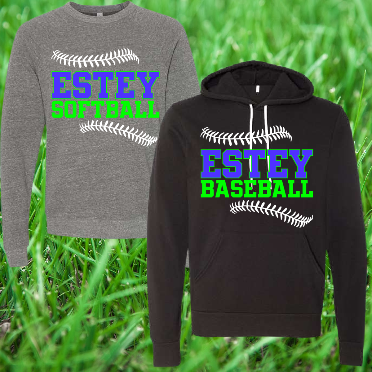 Estey Baseball - Stitches Logo Premium Sweatshirt & Hoodie (Adult)
