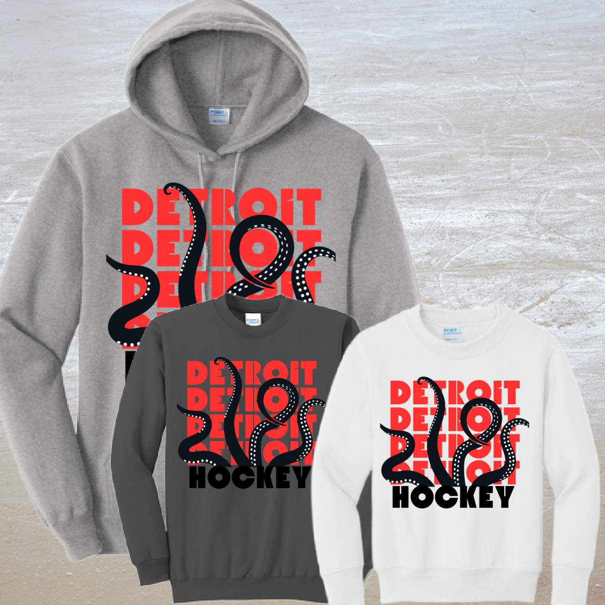 Octopus Detroit Hockey Sweatshirt (Youth & Adult)