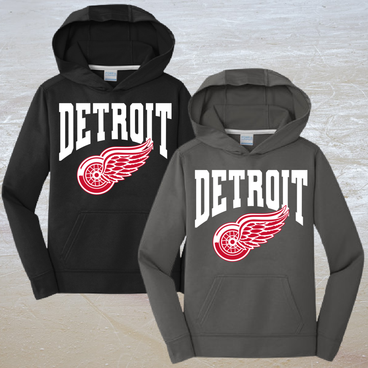 Warped Detroit Hockey Dri Fit Hoodie (Youth & Adult)