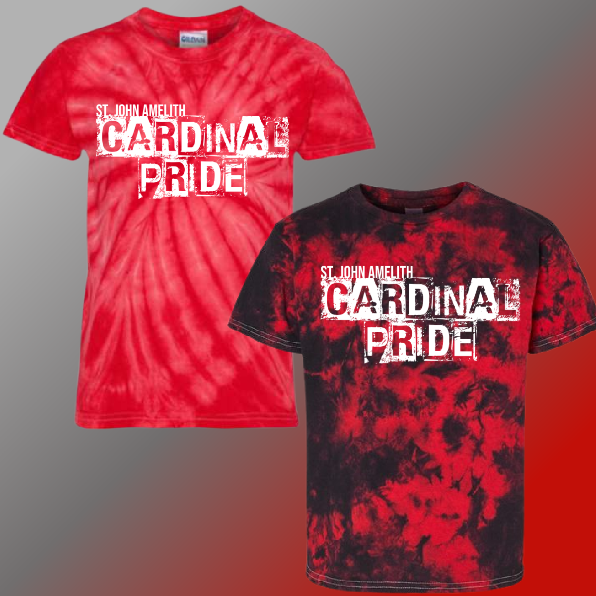 St. John Cardinals - Distressed Block Tie Dye Tee – Fat Bear Designs