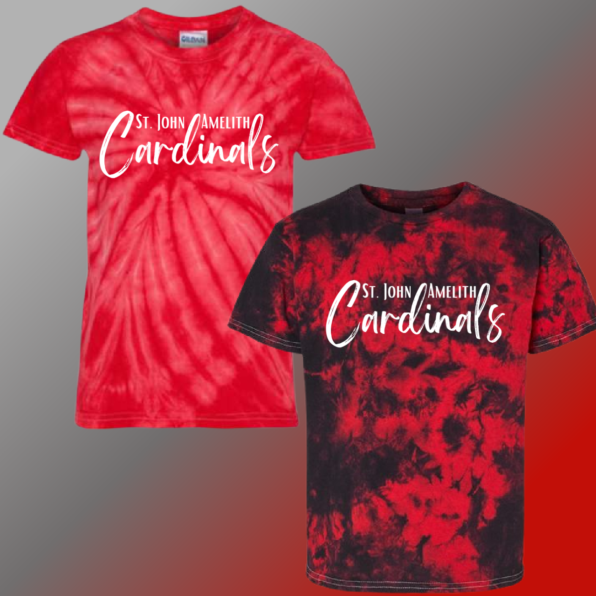St. John Cardinals - Simple Script Tie Dye Tee