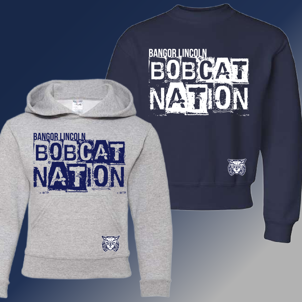 Bangor Lincoln - Distressed Block Sweatshirt (Youth & Adult)